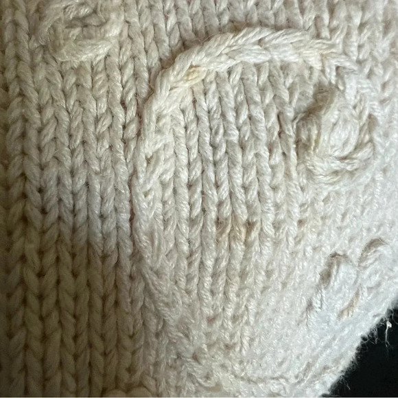 Vintage Express HandKnitted C International Cream Cardigan Sweater Size Small - Picture 11 of 12